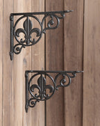 Fleur-de-Lis Brackets for Display Shelves - Cast Iron Scrollwork