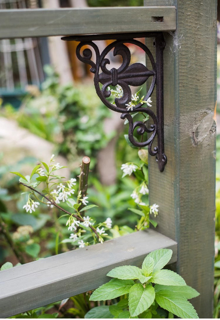 Fleur-de-Lis Brackets for Display Shelves - Cast Iron Scrollwork