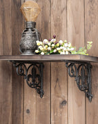 Fleur-de-Lis Brackets for Display Shelves - Cast Iron Scrollwork