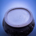 Cream Ceramic Cookie Jar – Raised Cottage Scene, Brown Glaze Accents