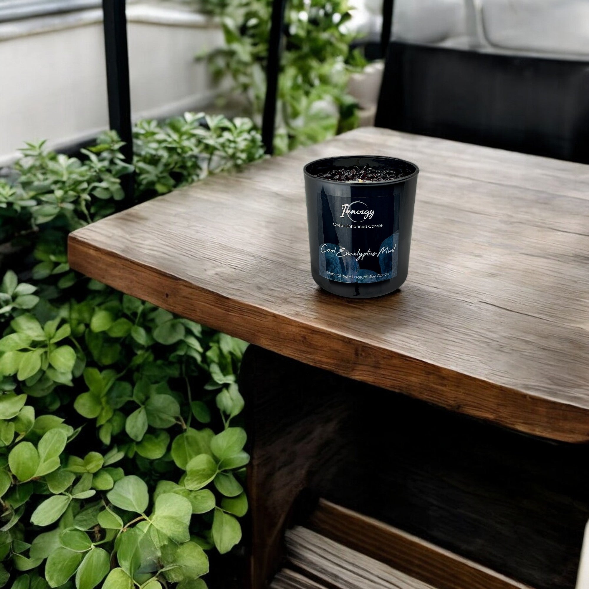 Cool Eucalyptus Mint Crystal Candle — 10 oz