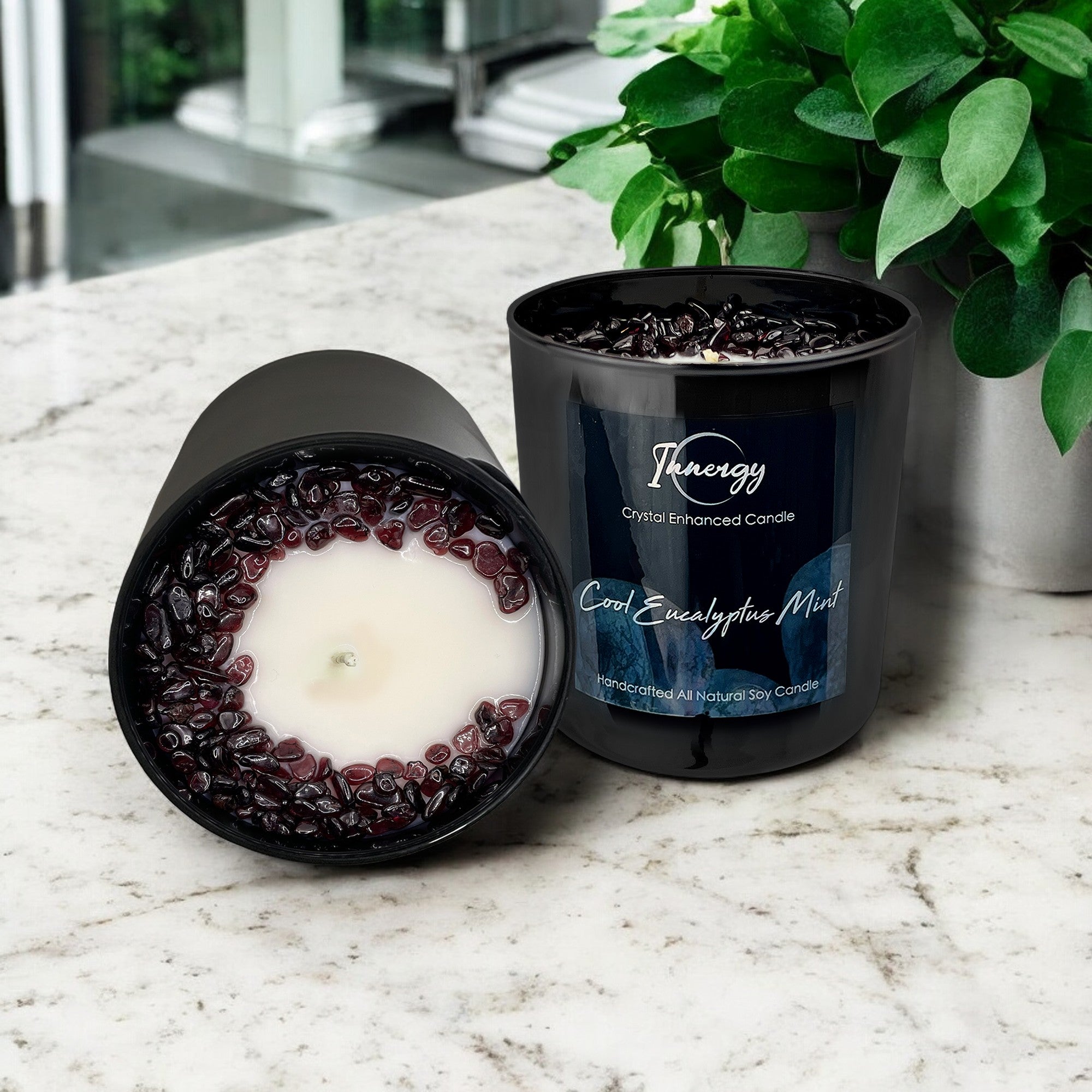 Cool Eucalyptus Mint Crystal Candle — 10 oz