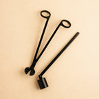 Kerzenpflege-Set – Mattschwarzer Edelstahl