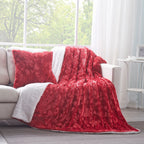 DaDa Bedding Candy Apple Rot Lebendige Luxus Kunstfell Euro Kissenbezug (Rot-19)