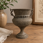 Iron Urn Planter - Scroll Handles & Rust Finish