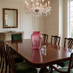 Pilgrim Cranberry-Pink Glass Vase - Spiral Ribbing