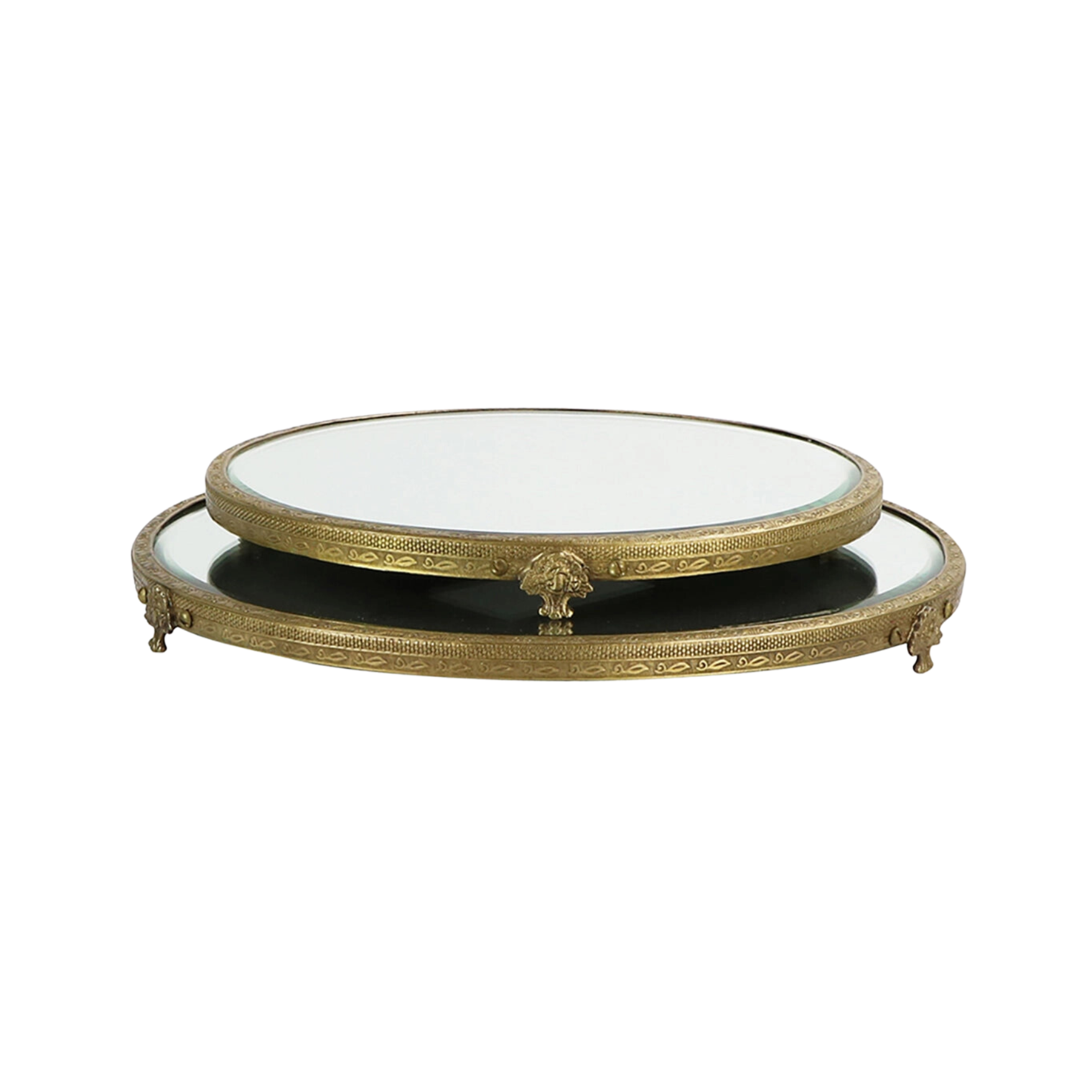 Victorian‑Style Brass & Glass Confiserie Tray