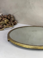 Confiserie-Tablett aus Messing und Glas im viktorianischen Stil