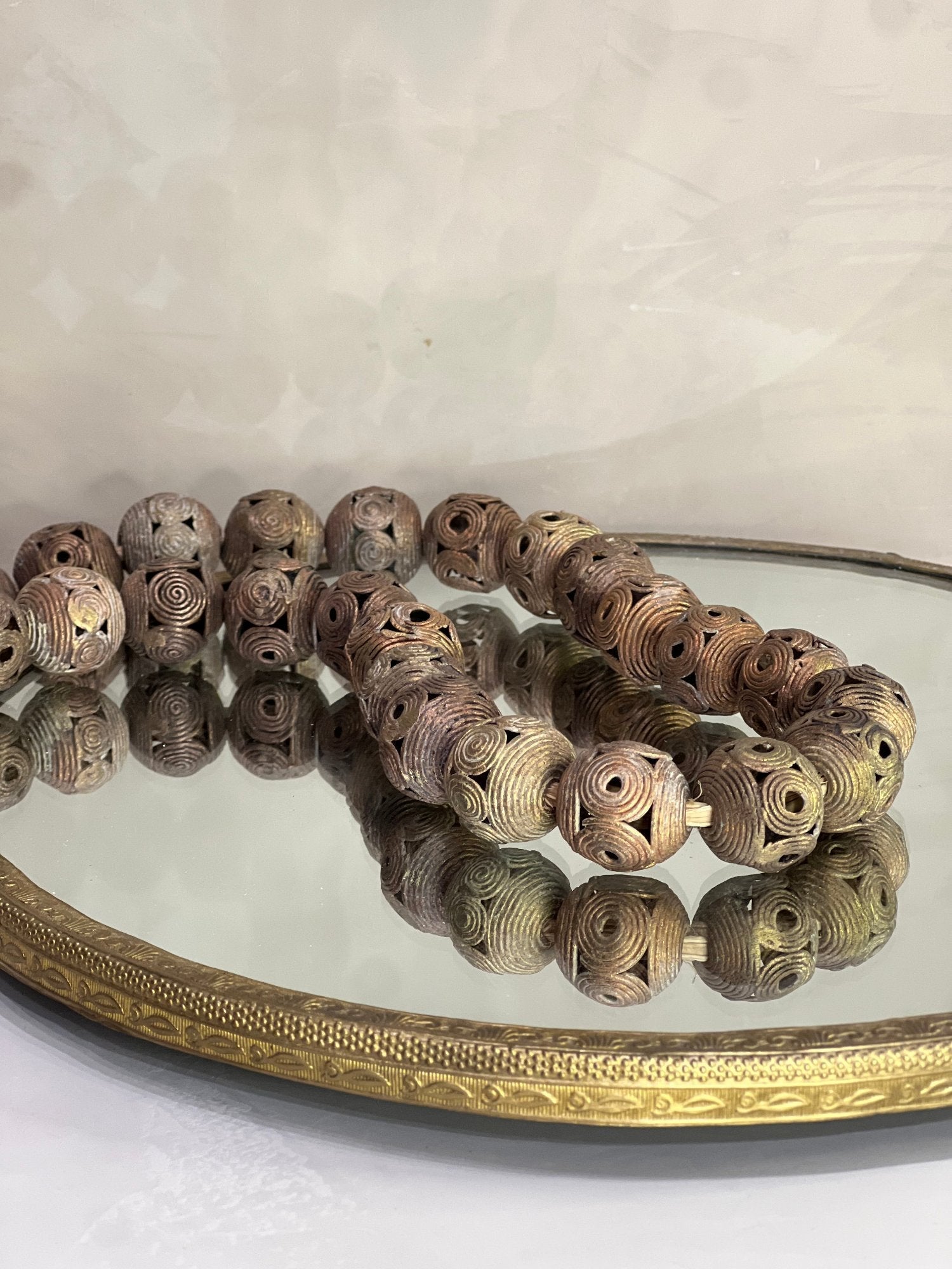 Victorian‑Style Brass & Glass Confiserie Tray