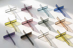 Greyhouse Glass Cloud Grey Cross Suncatcher - Polished Black Patina