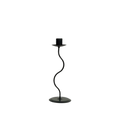 Curved Metal Taper Candle Holder — Black