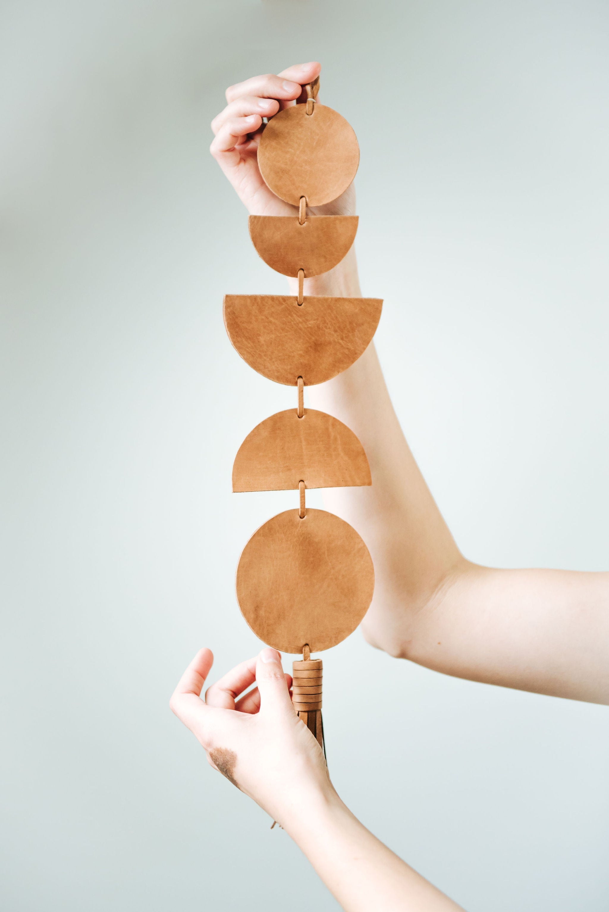 Luna Moon Phase Leather Wall Hanging