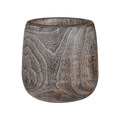 Paulownia Wood Decorative Planter – Natural Brown, 7.5"