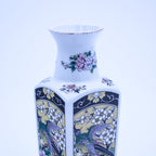 Vintage Empress von Haruta Keramikvasen-Set, quadratisches Blumen- & Vogeldesign