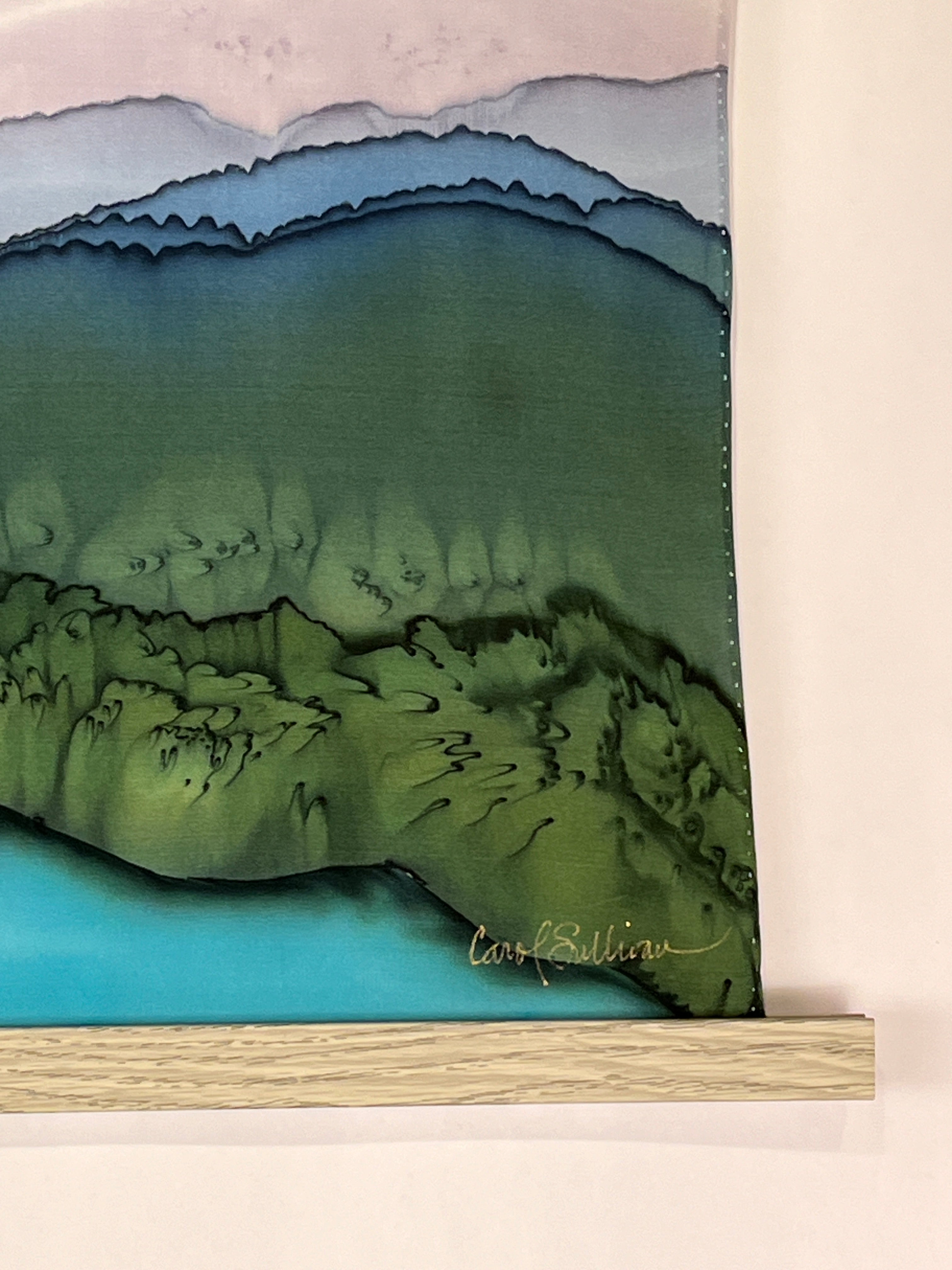 “Stormy Summer Day” — Hand‑Painted Silk Wall Hanging