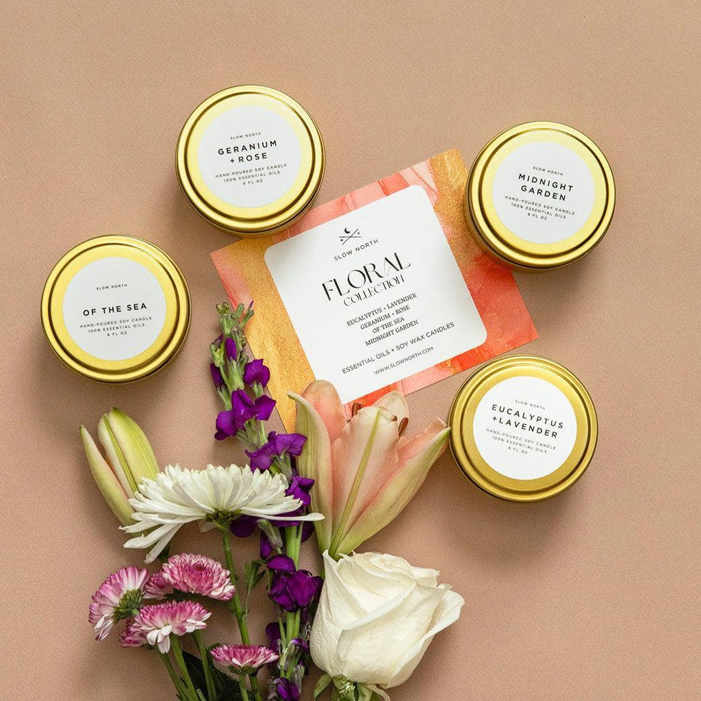 Floral Collection – 4 Travel Candles