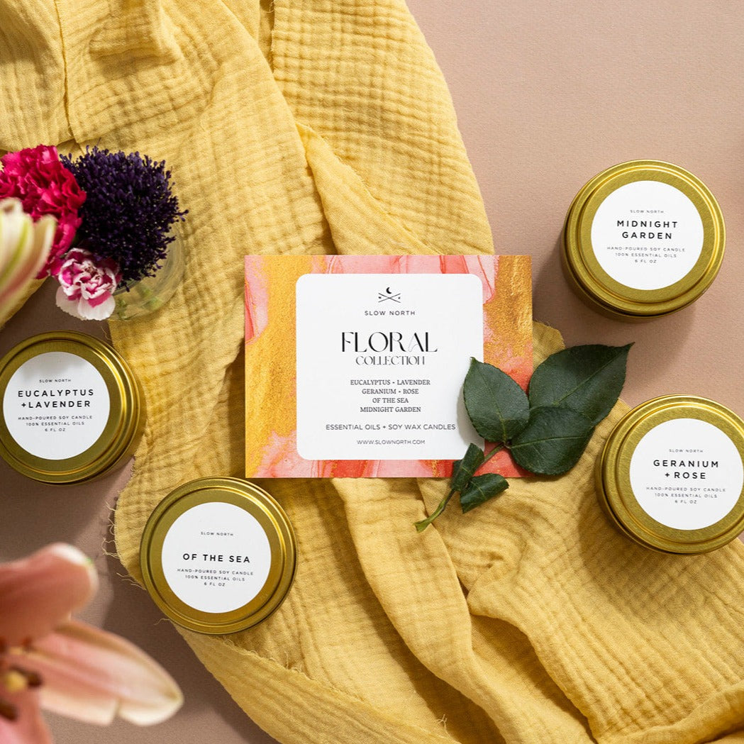 Floral Collection – 4 Travel Candles