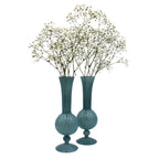 Frosted Blue Haze Vase – Paar