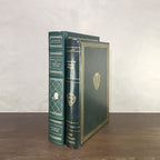 Dunkelgrün vergoldete Bücher – Zweierset