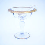 Tiffin Franciscan Glass-Kompottschale, klar, mit geätztem goldfarbenem Rand und Schöpflöffel