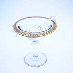 Tiffin Franciscan Glass-Kompottschale, klar, mit geätztem goldfarbenem Rand und Schöpflöffel