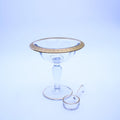 Tiffin Franciscan Clear Glass Compote with Etched Gold‑Tone Rim and Scoop