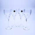 Royal Prestige Set of 4 Crystal Wine Glasses RP Etched Base Italy