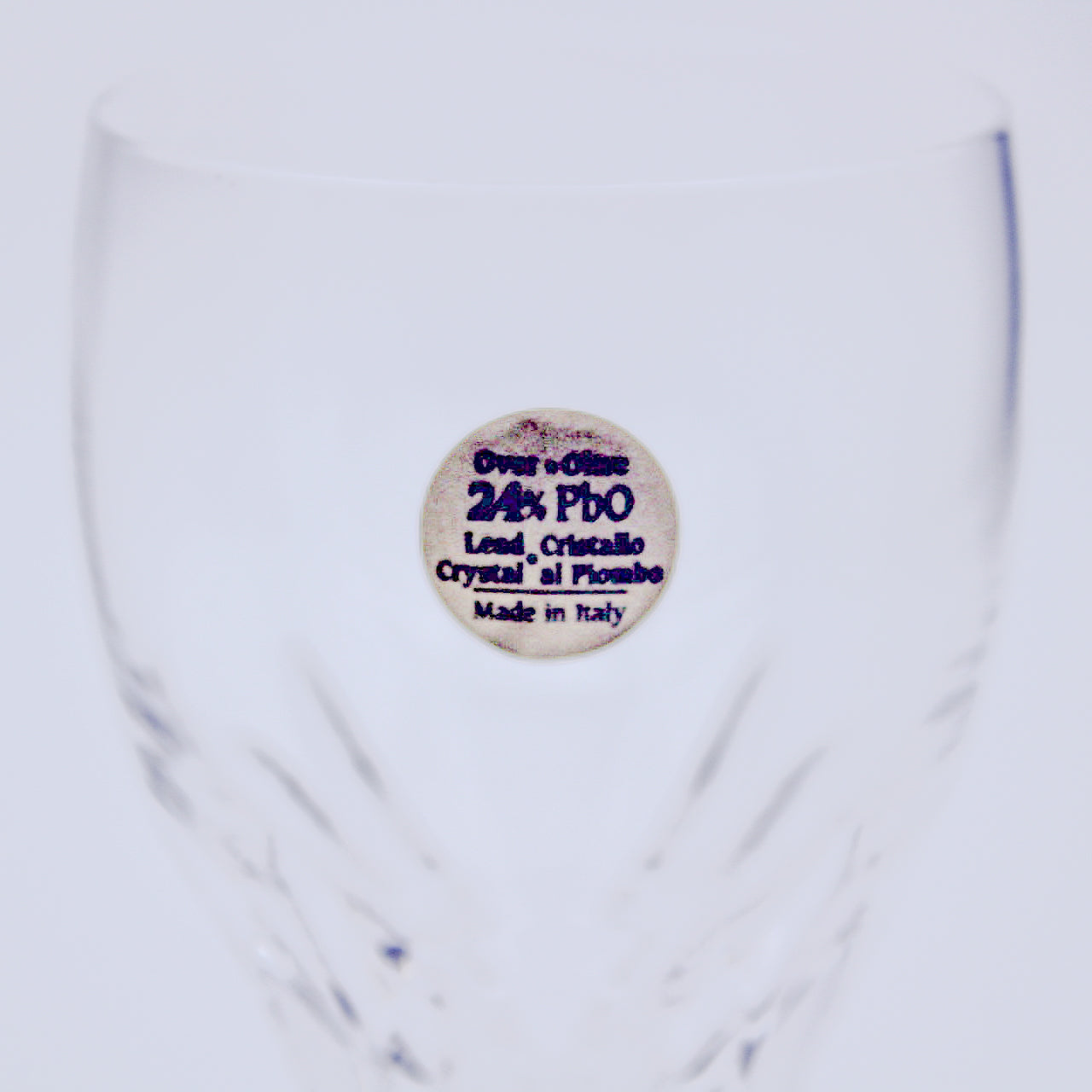 Royal Prestige Set of 4 Crystal Wine Glasses RP Etched Base Italy