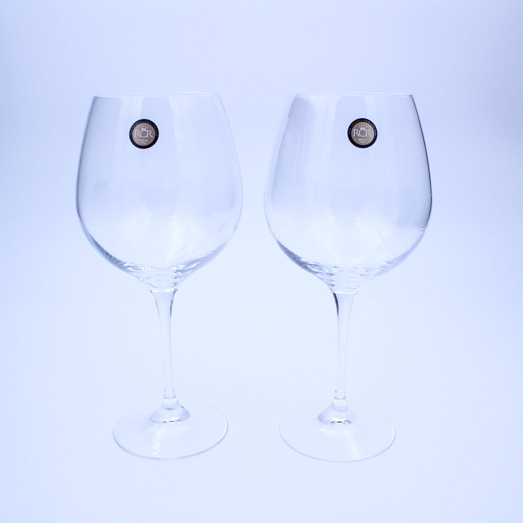 RCR Cristalleria Italiana Set of 2 Crystal Wine Glasses Made in Italy