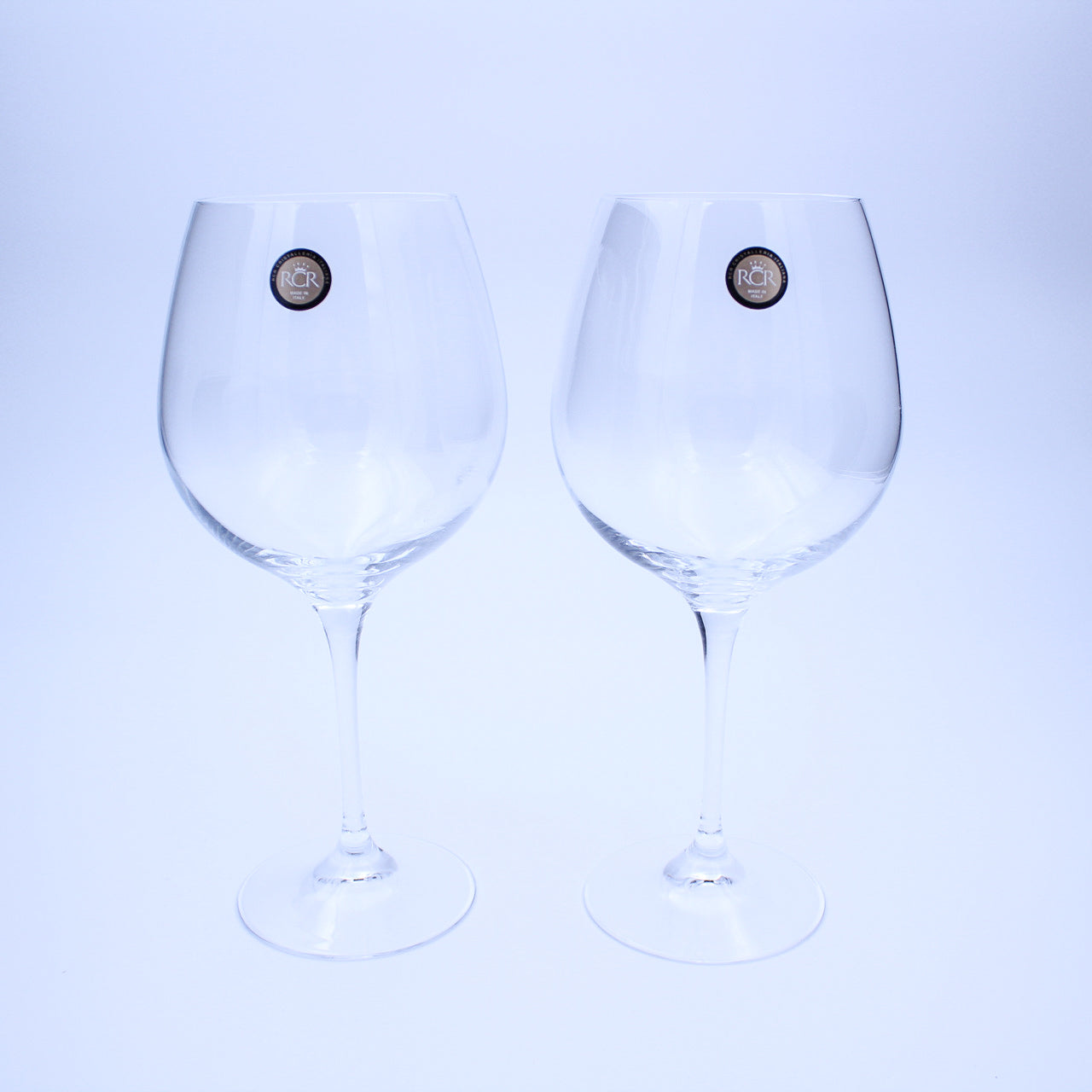 RCR Cristalleria Italiana Set of 2 Crystal Wine Glasses Made in Italy