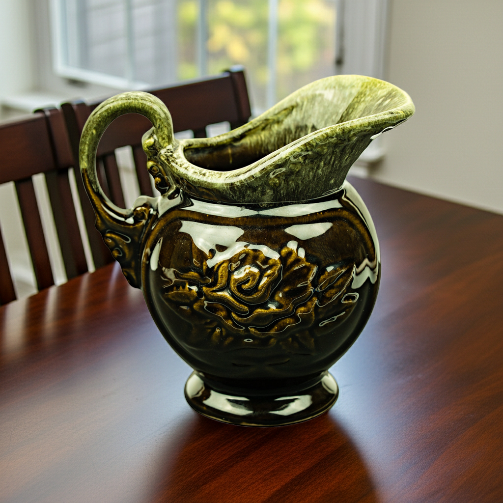 Ceramic Pitcher - Hull Pottery Rose Glaze