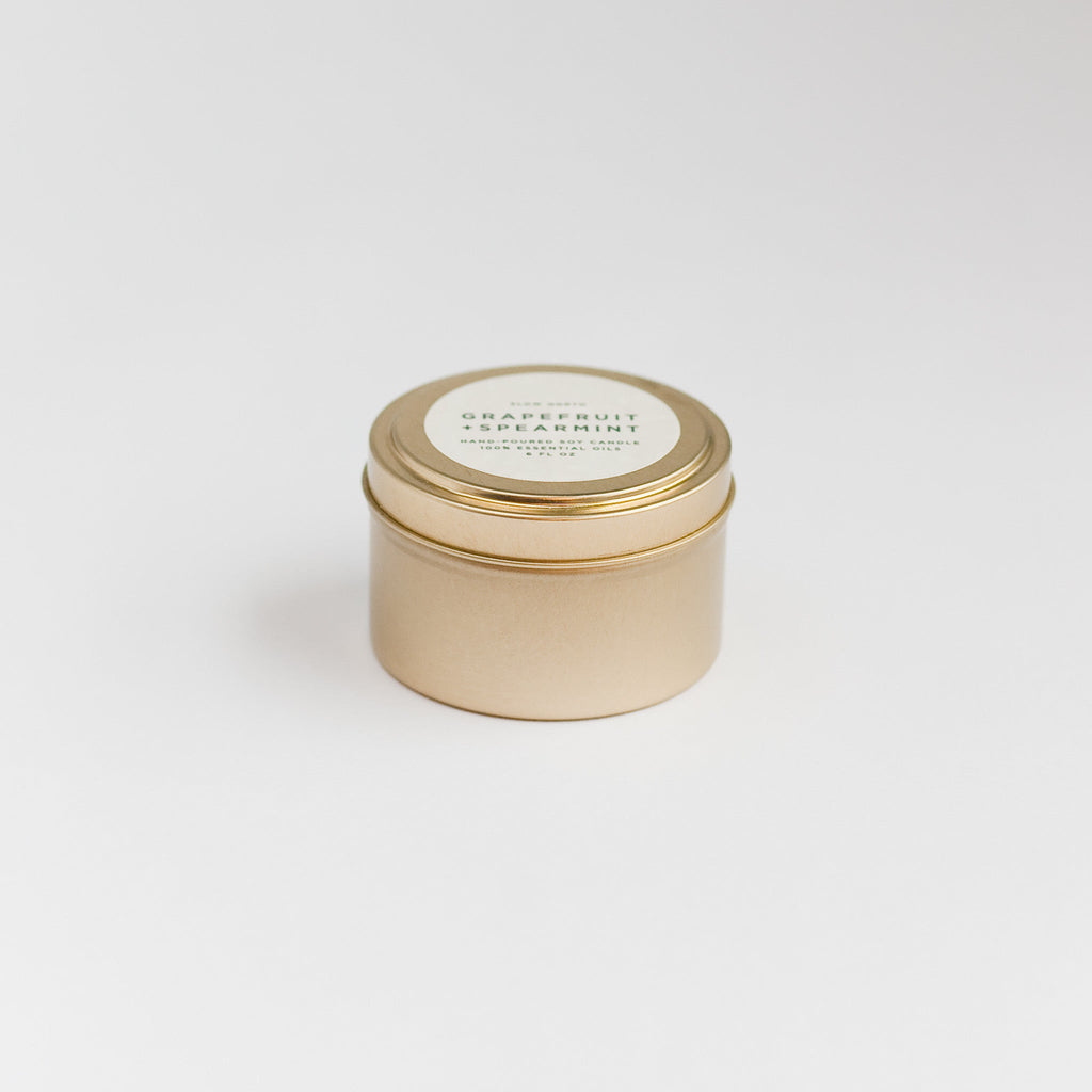 Grapefruit + Spearmint Travel Candle – Bright Citrus Mint Blend