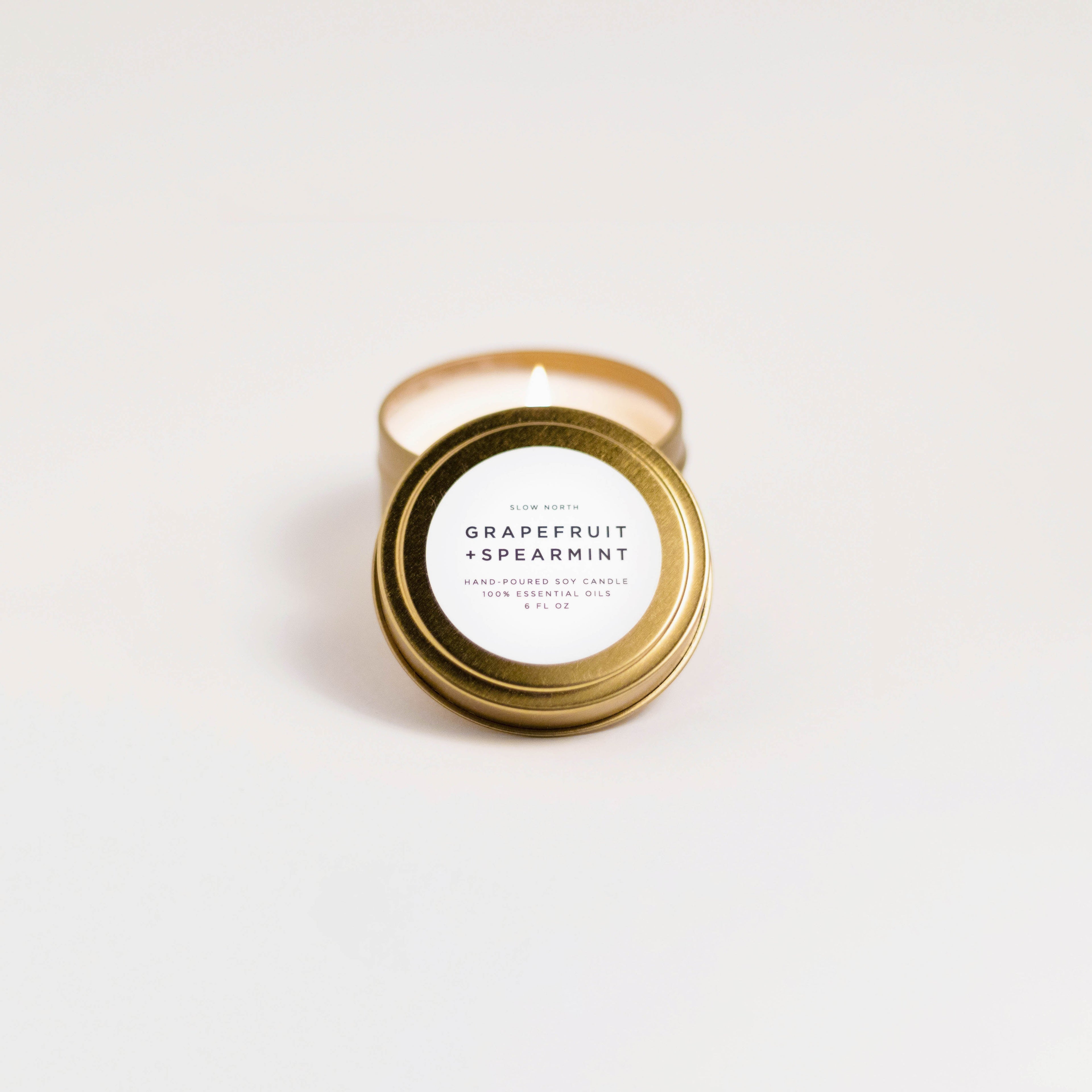 Grapefruit + Spearmint Travel Candle – Bright Citrus Mint Blend