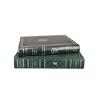 Dunkelgrün vergoldete Bücher – Zweierset