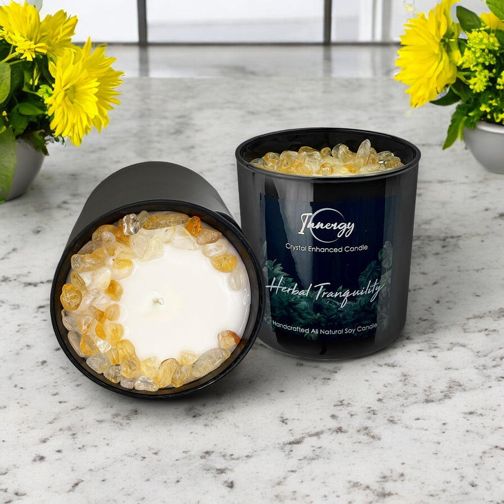 Herbal Tranquility Crystal Candle — 10 oz