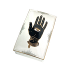 Keramikschachtel „Hamsa“ – handbemalt mit 24 Karat Goldrand