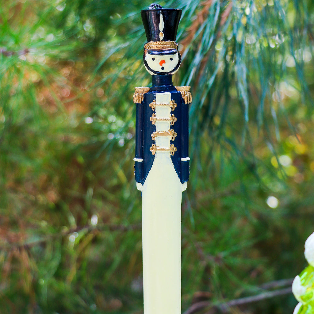 Navy Blue Royal Guard Candles - Hand-Painted Pair
