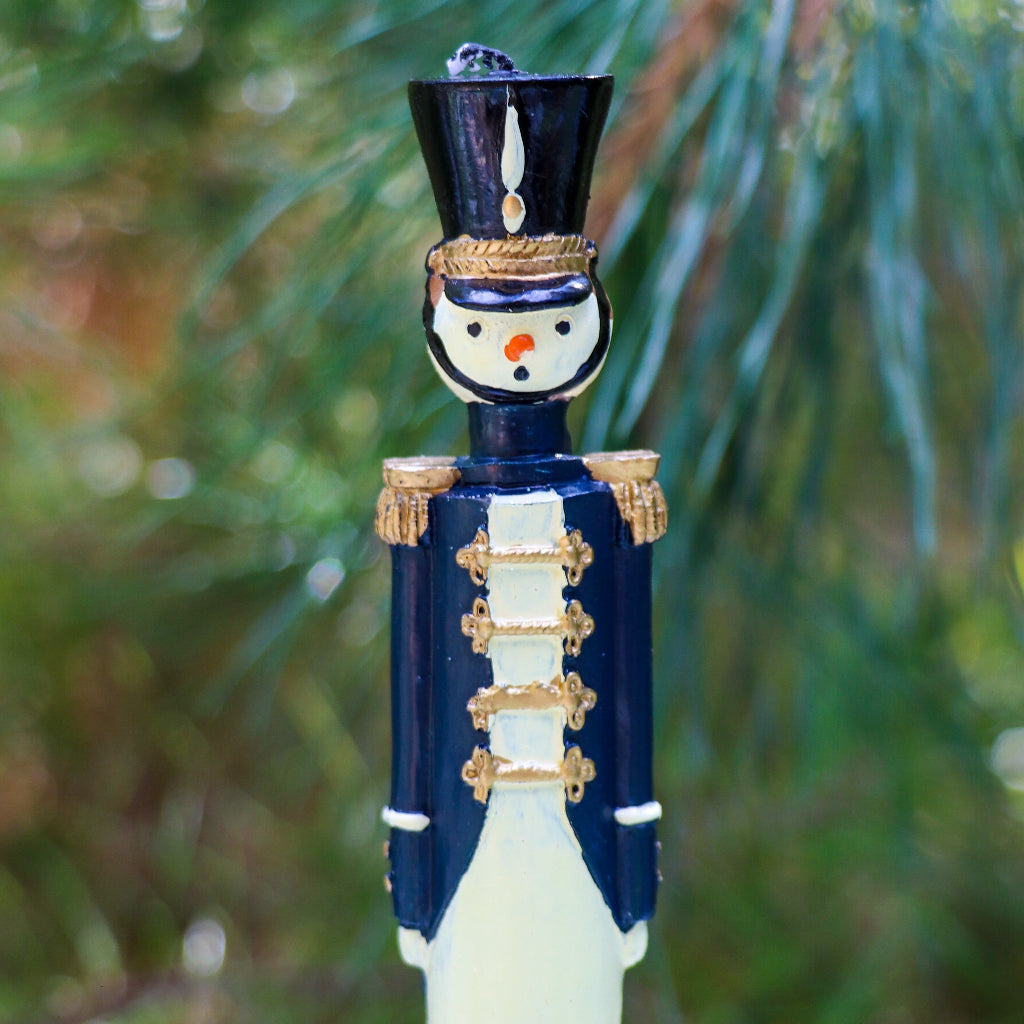 Navy Blue Royal Guard Candles - Hand-Painted Pair