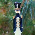 Navy Blue Royal Guard Candles - Hand-Painted Pair