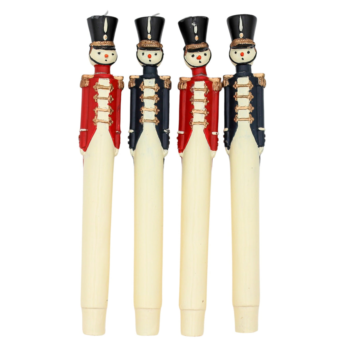 Navy Blue Royal Guard Candles - Hand-Painted Pair