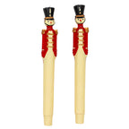 Red Royal Guard Nutcracker Candles - Hand-Painted Pair