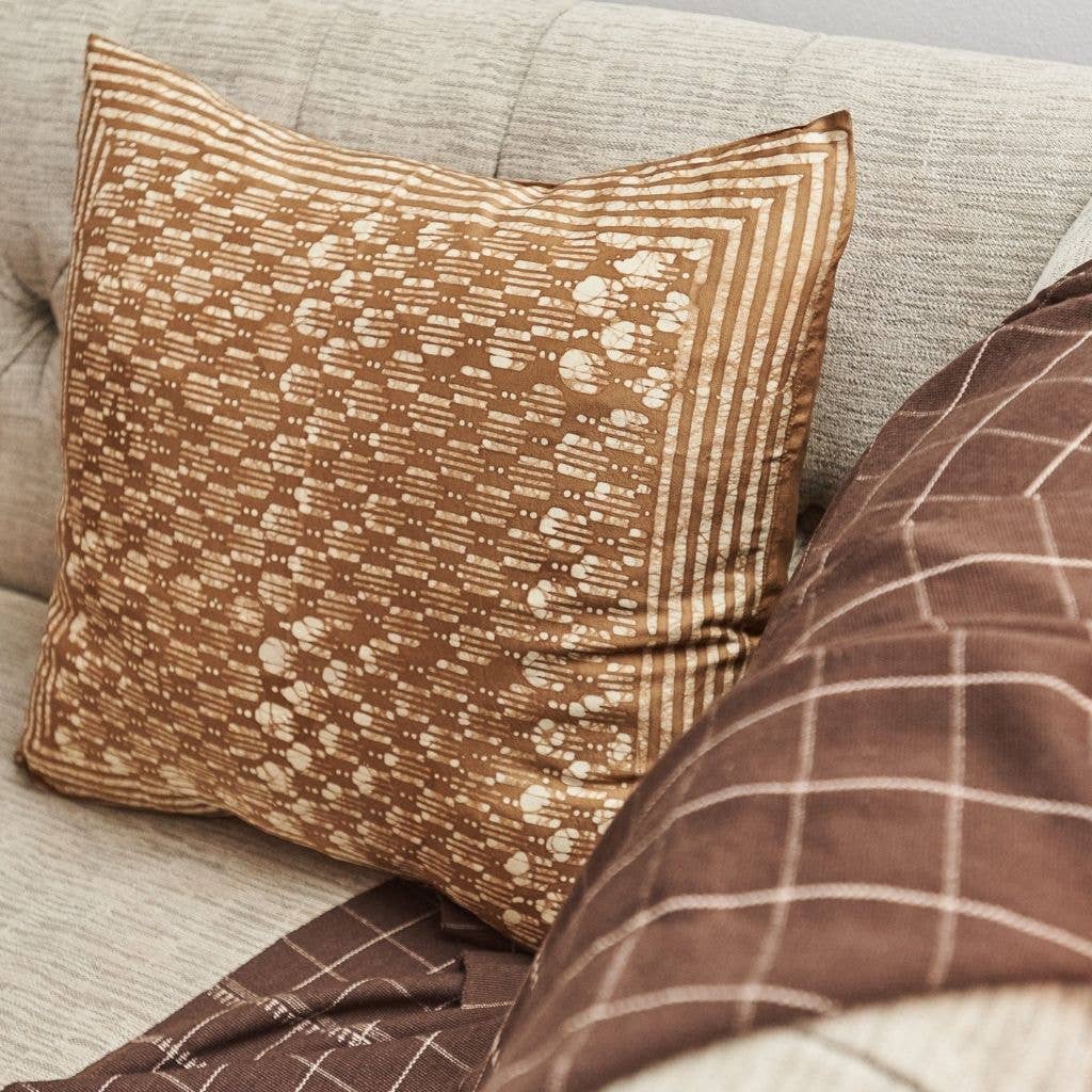 Haven Silk Pillow — Gold & White