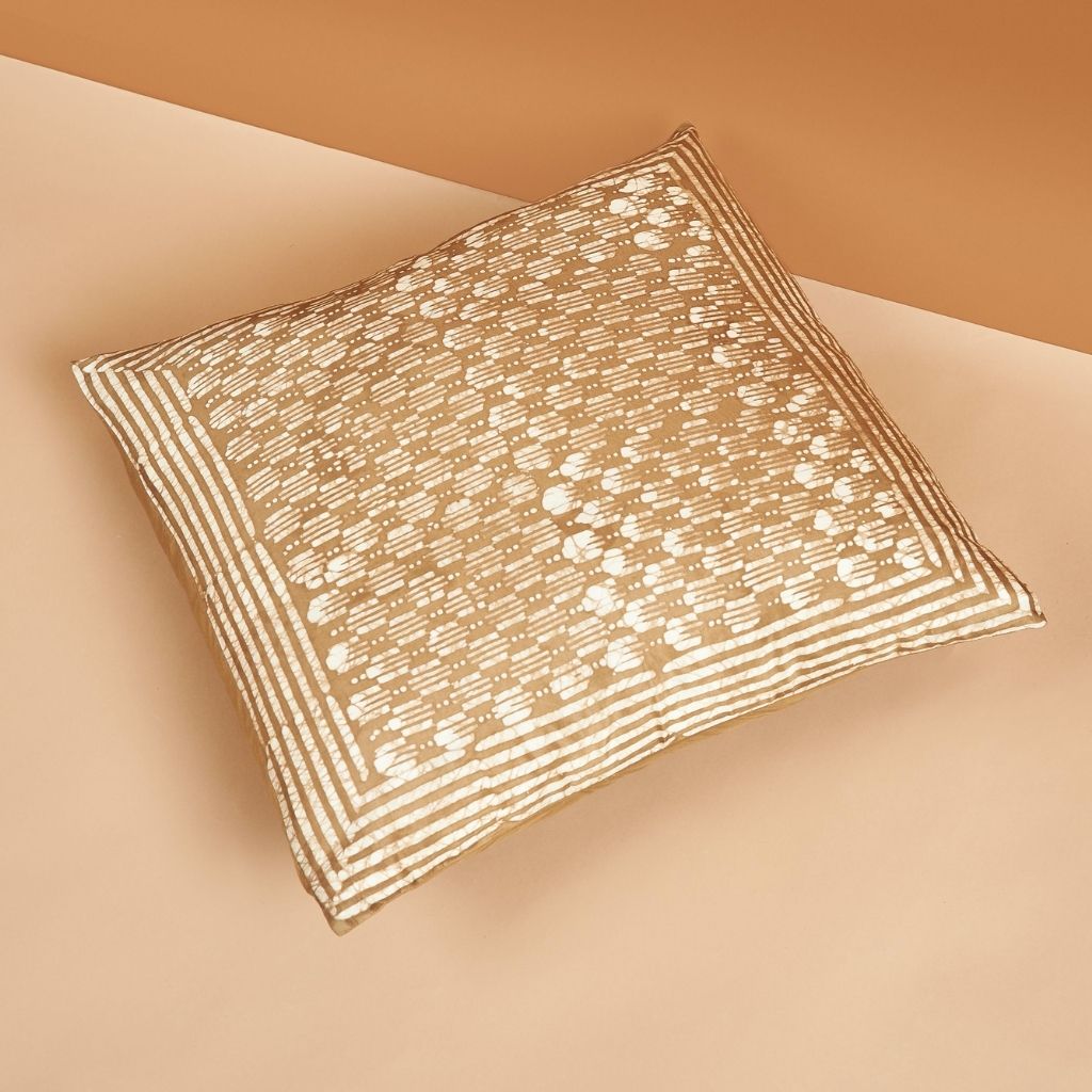 Haven Silk Pillow — Gold & White
