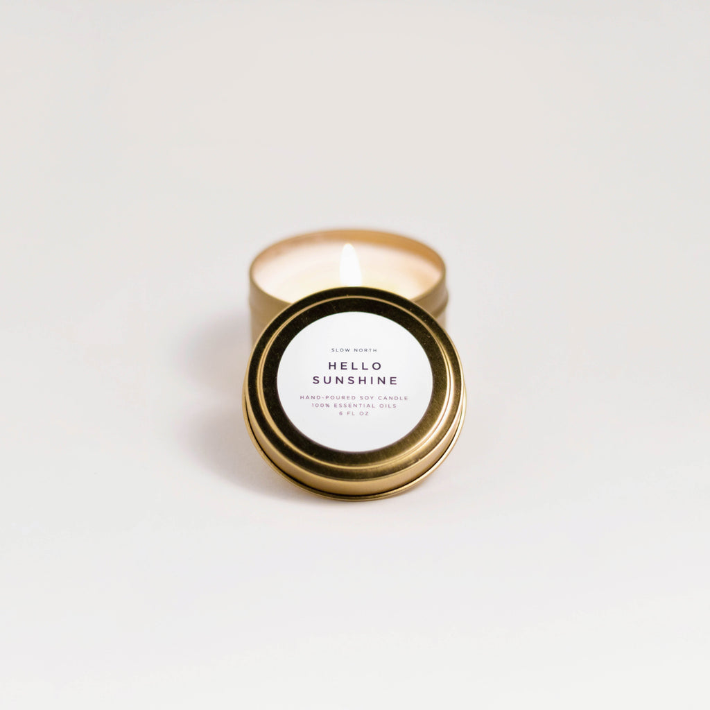 Hello Sunshine Travel Candle – Bright Citrus Floral Blend