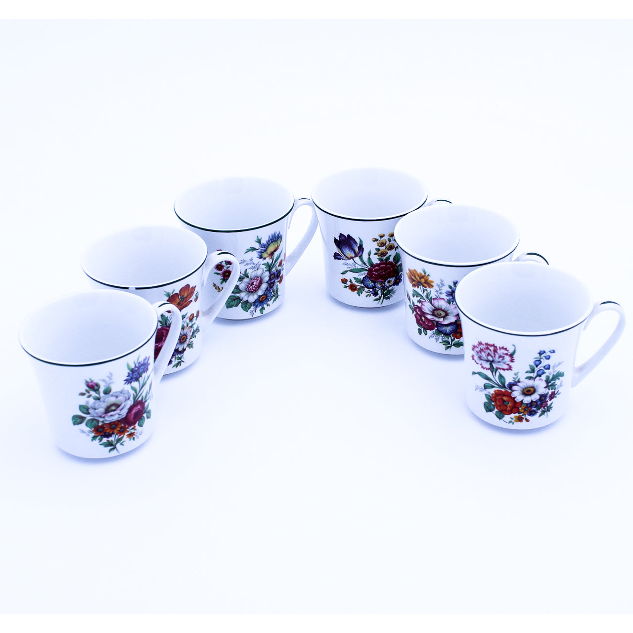 Ponesta Floral Bouquet 15‑Piece Porcelain Demitasse Coffee Set