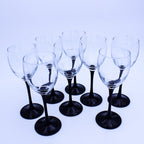 8er Set Luminarc Domino Gläser – Vintage Schwarzstiel Wein- & Wasserpokale