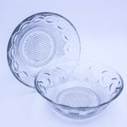Vintage US Glass Manhattan Bullseye Klarglasschalen 21,5 cm – 2er-Set