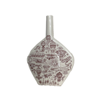 Keramikvase mit bordeauxrotem Design