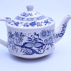 Sadler Blue Onion gerippte Keramik-Teekanne – Staffordshire, England