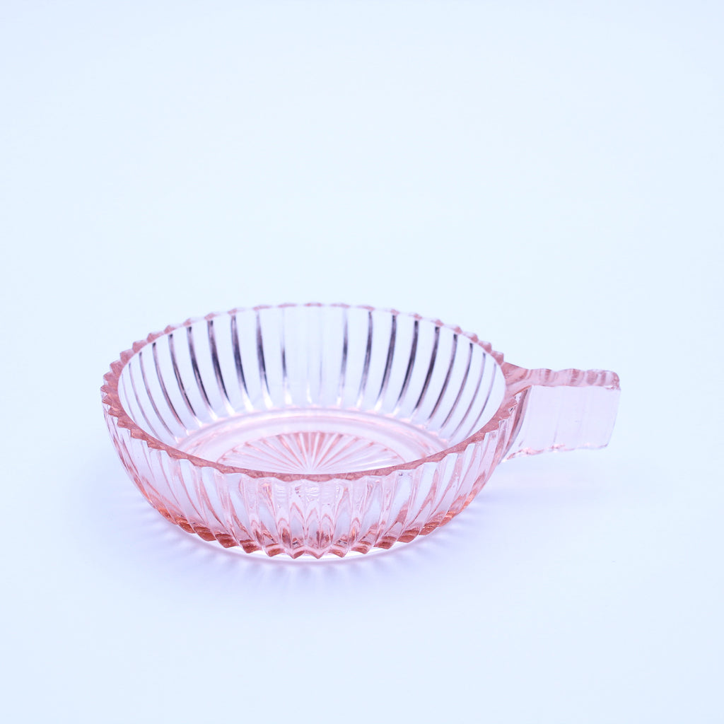 Anchor Hocking Queen Mary Pink Depression Glass Handled Bowl